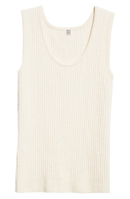 Shop Totême Bouclé Rib Sweater Tank In Ecru