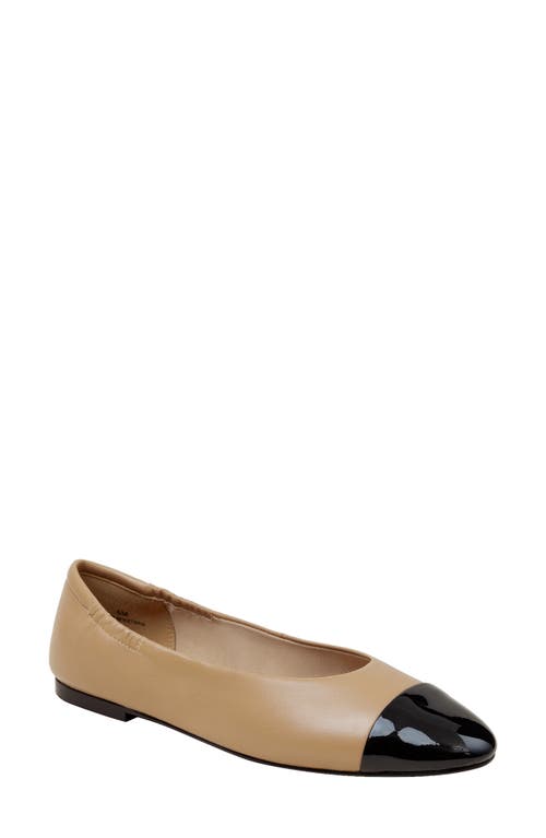 Shop Linea Paolo Nolan Cap Toe Ballet Flat In Desert/black