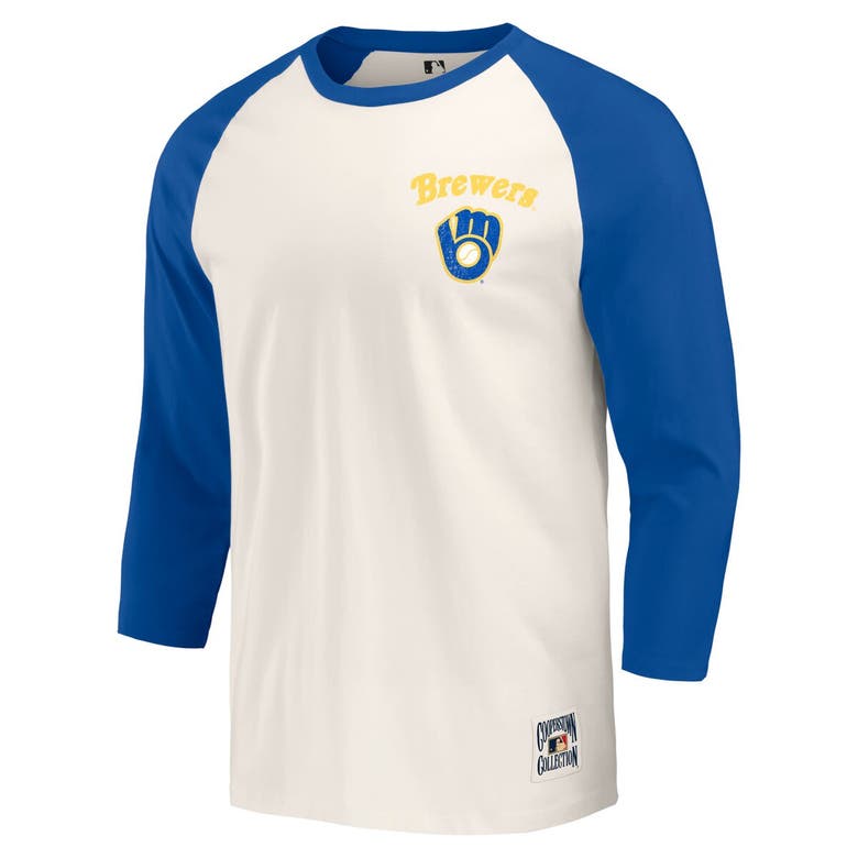 Shop Darius Rucker Collection By Fanatics Royal/white Milwaukee Brewers Cooperstown Collection Raglan 3/4