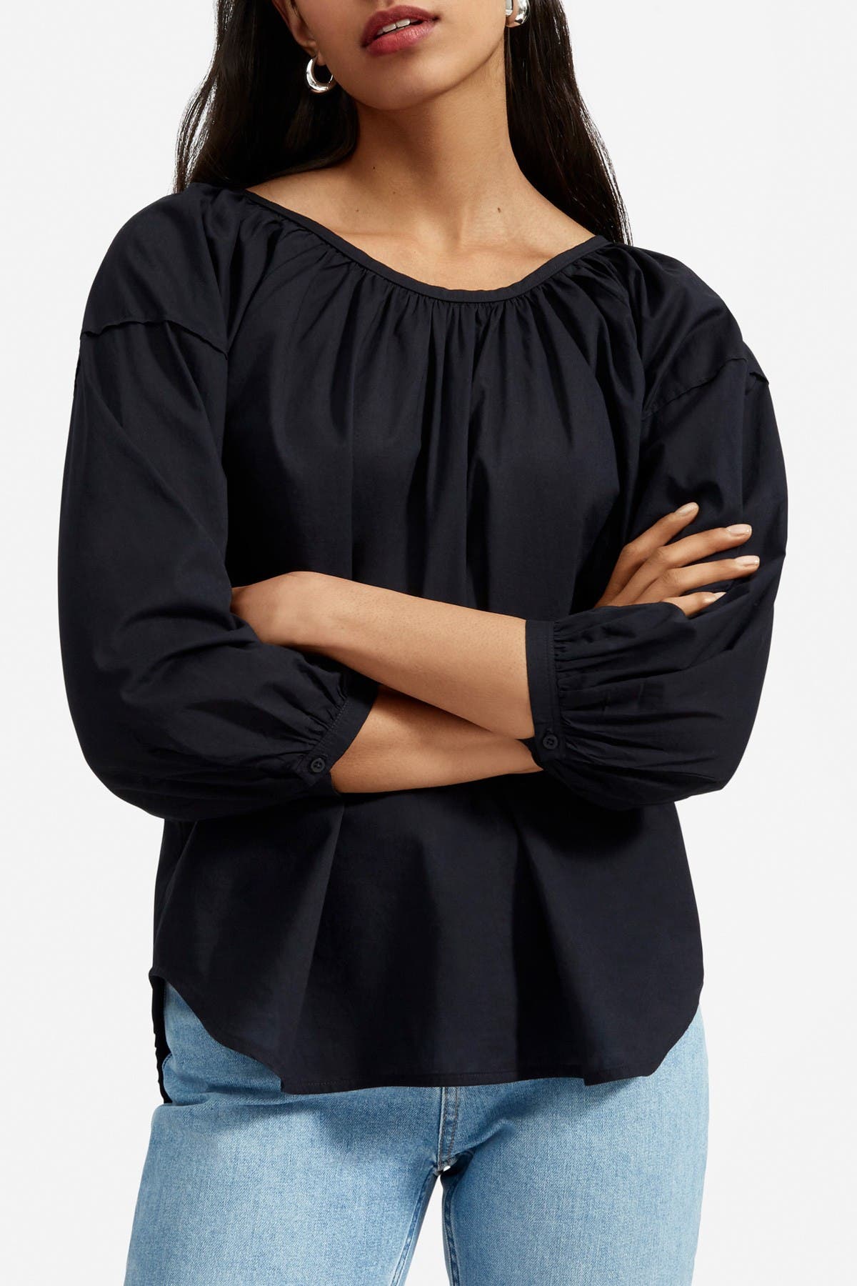 Image of EVERLANE The Ruched Air Blouse