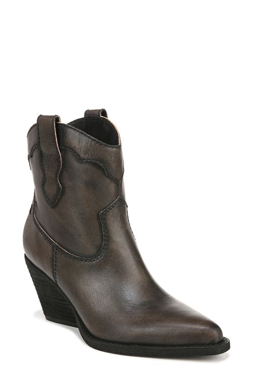 Roslyn Pointed Toe Western Boot in Black/Natural