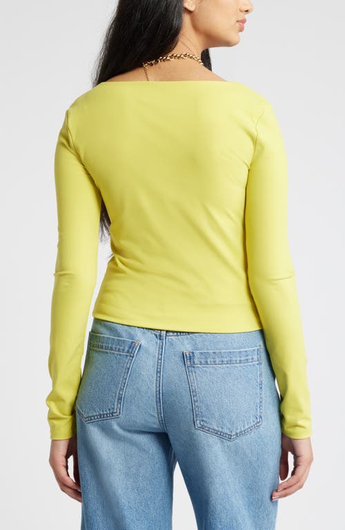 Shop Open Edit Smooth Edit Scoop Neck Top In Yellow Celery