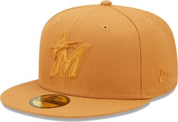 Men's New Era Stone/Black Miami Marlins Retro 59FIFTY Fitted Hat