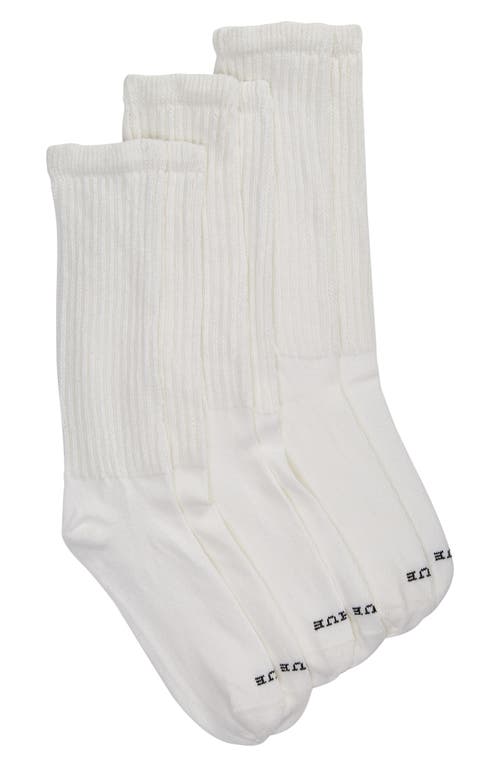 Hue 3-Pack Slouch Socks in White Pack at Nordstrom