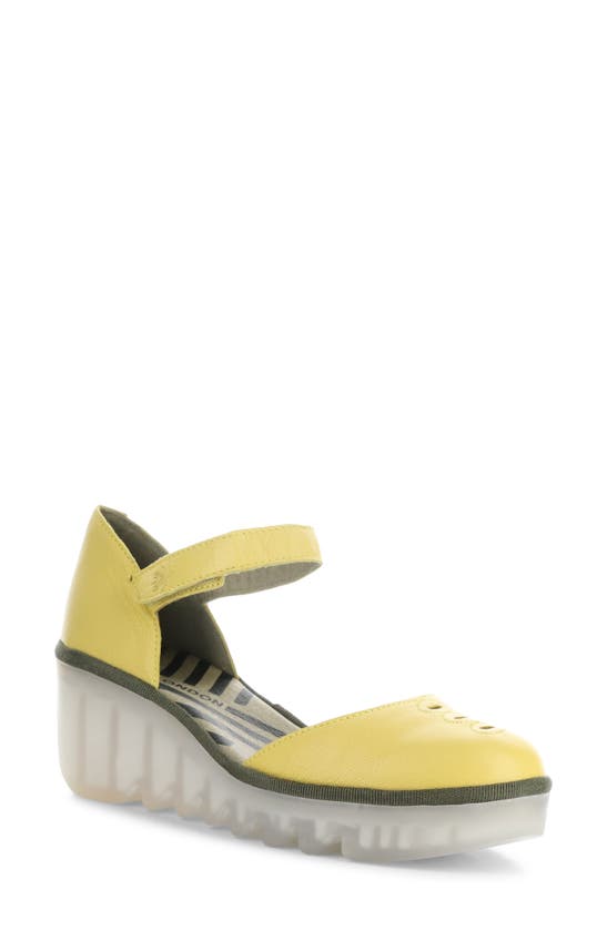 Shop Fly London Biso Wedge Pump In 020 Yellow Ceralin