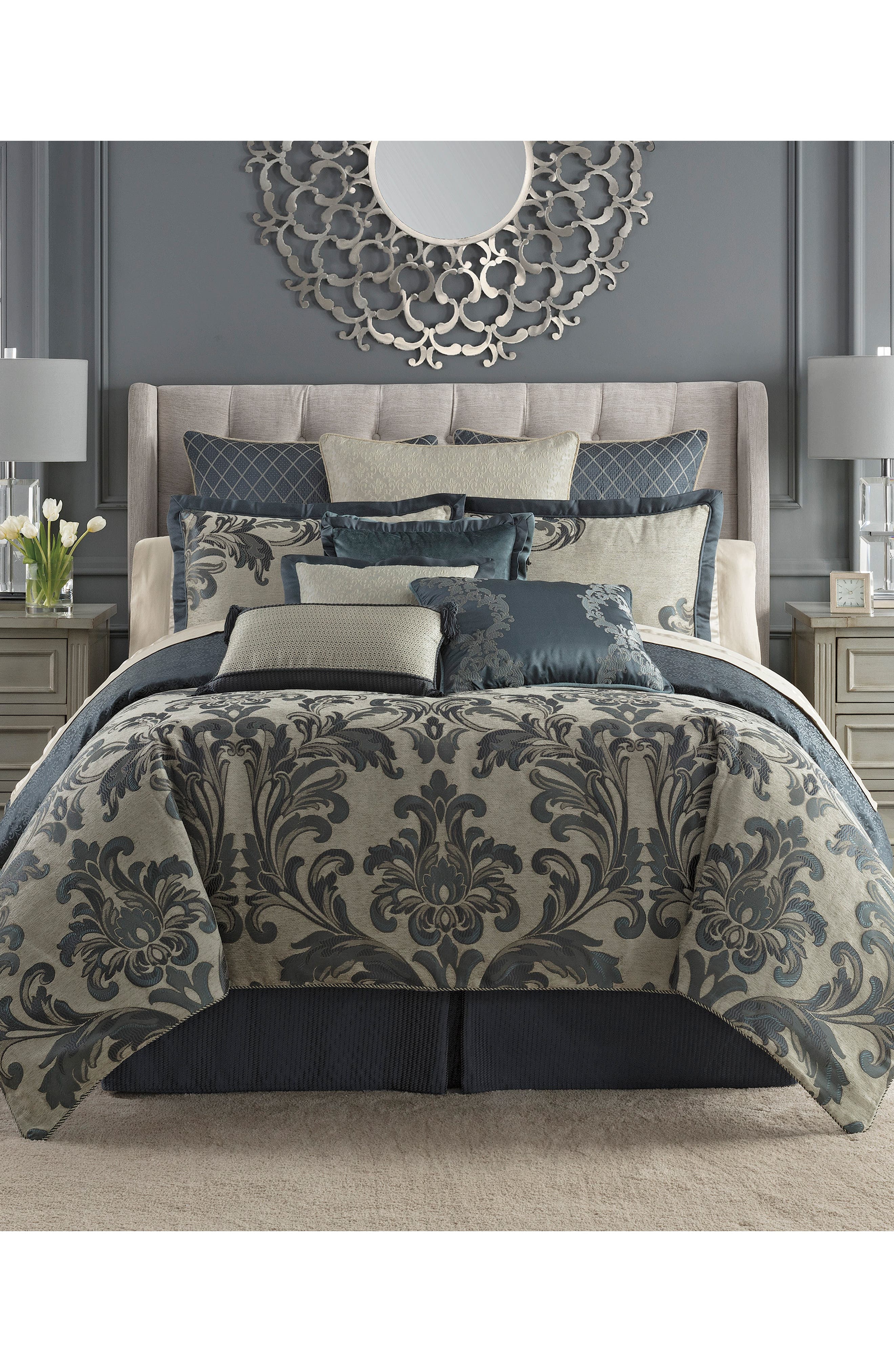 Waterford Everett Reversible Comforter Sham Bed Skirt Set