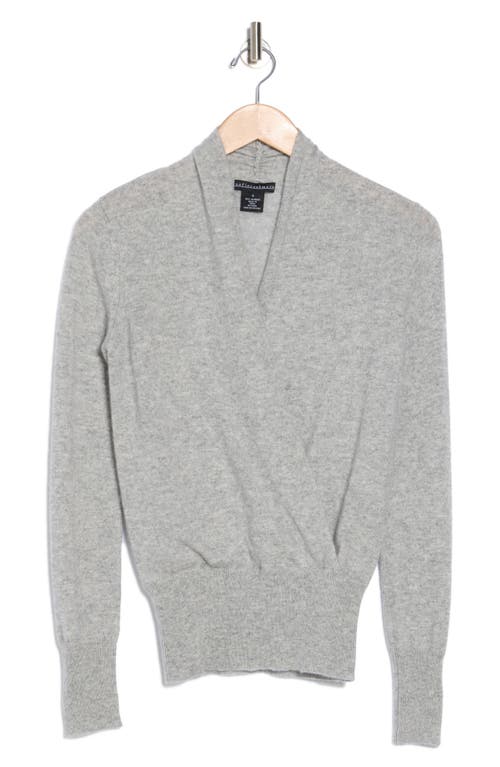Sofia Cashmere Cashmere Faux Wrap Sweater In Grey