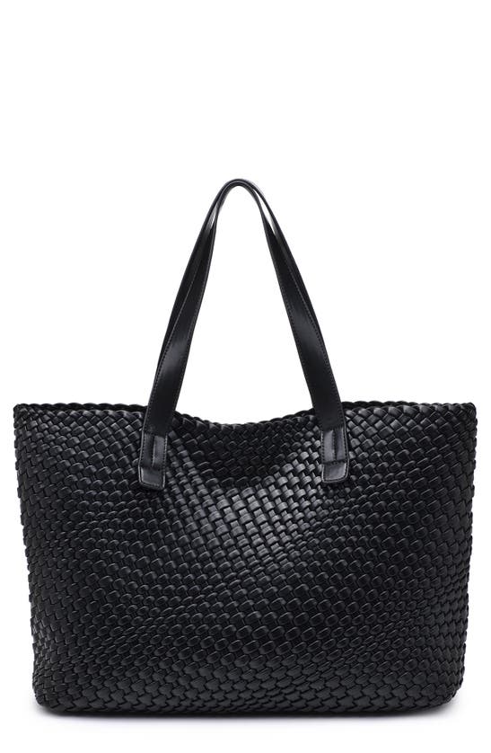 Moda Luxe Weave Tote Bag In Black