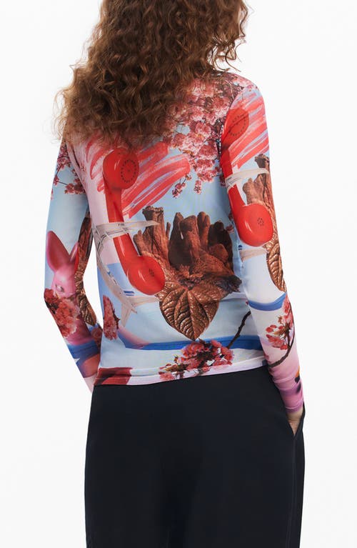 Desigual Printed Shirt M. Christian Lacroix In Red Blue Mix