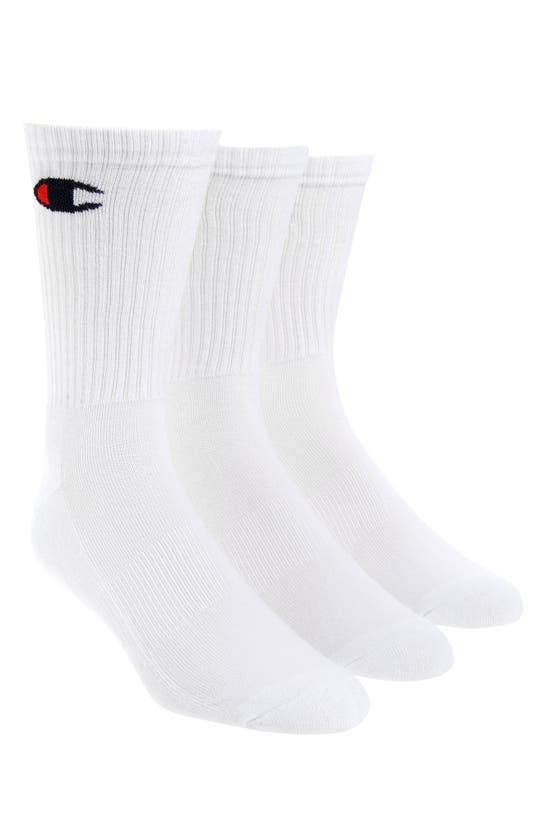 CHAMPION CHAMPION 3-PACK CLASSIC LOGO CREW SOCKS