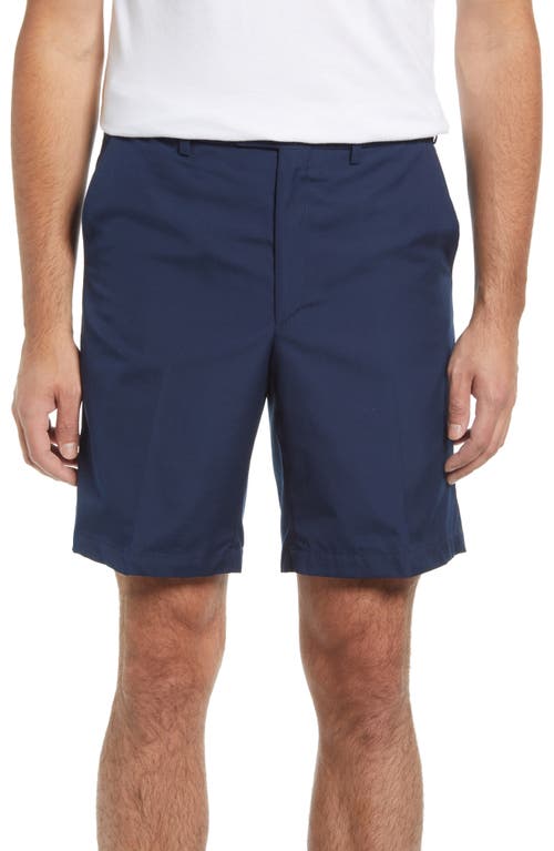 Prime Flat Front Poplin Shorts in Navy