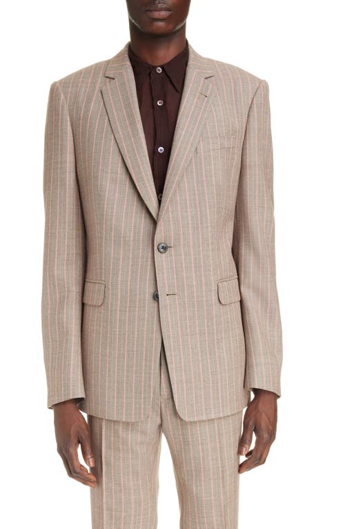 Kayne Stripe Wool Suit in Brown 703