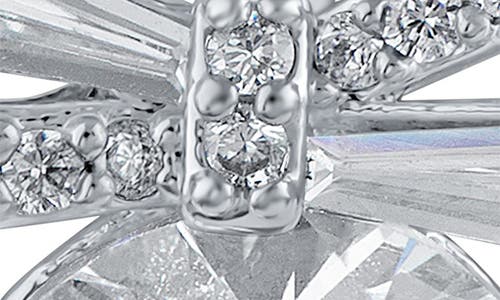 Kenneth Jay Lane Cubic Zirconia Ribbon Drop Earrings In Clear/silver