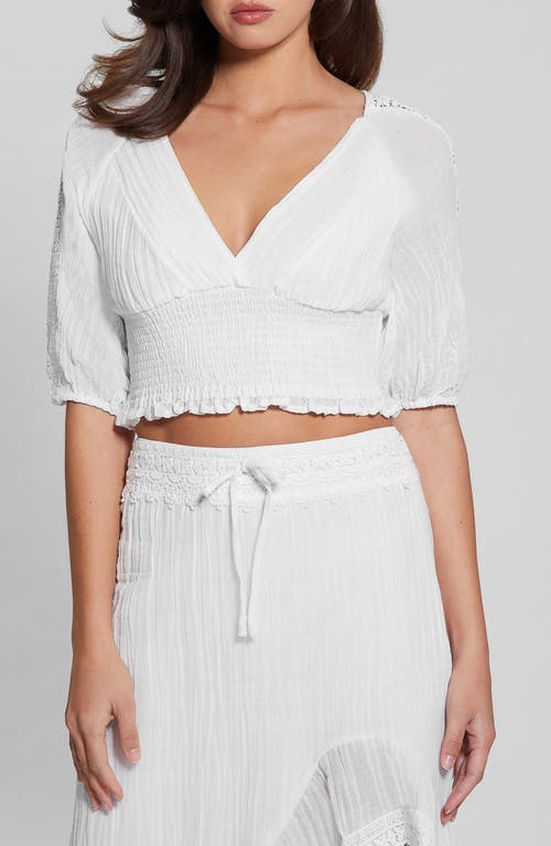 GUESS GUESS ARIANA SMOCKED CROP TOP 