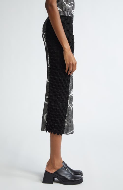 Chet Lo X Sanrio Hello Kitty® Spike Knit Midi Sweater Skirt In Black/white