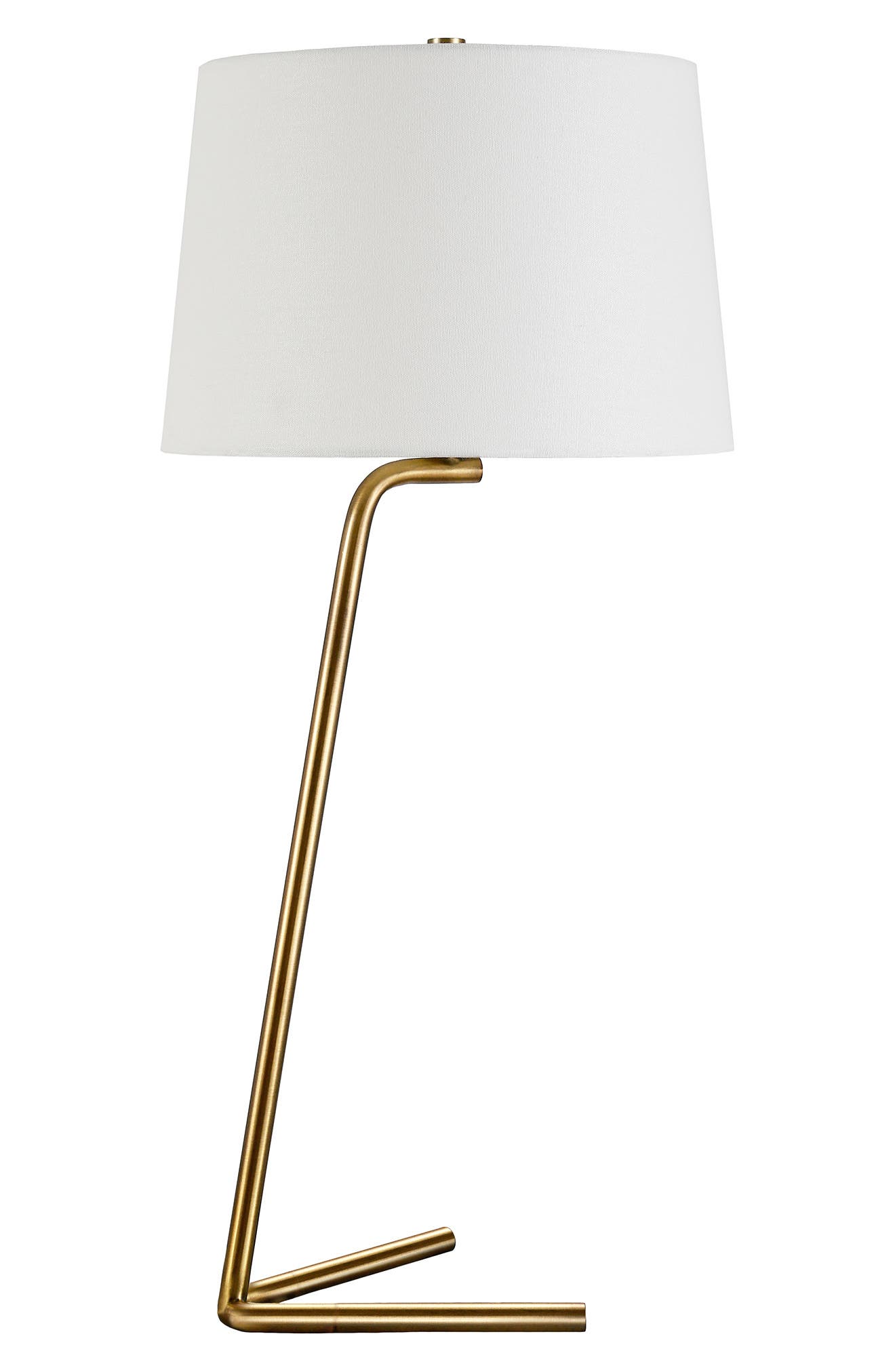 Hudson & Canal Markos Tilted Brushed Brass Table Lamp In Gold