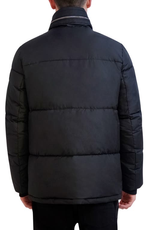 Karl Lagerfeld Paris Channel Quilted Puffer Jacket In Black