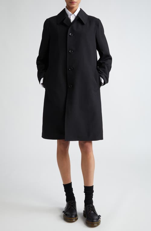 Comme Des Garçons Longline Wool Coat In Black