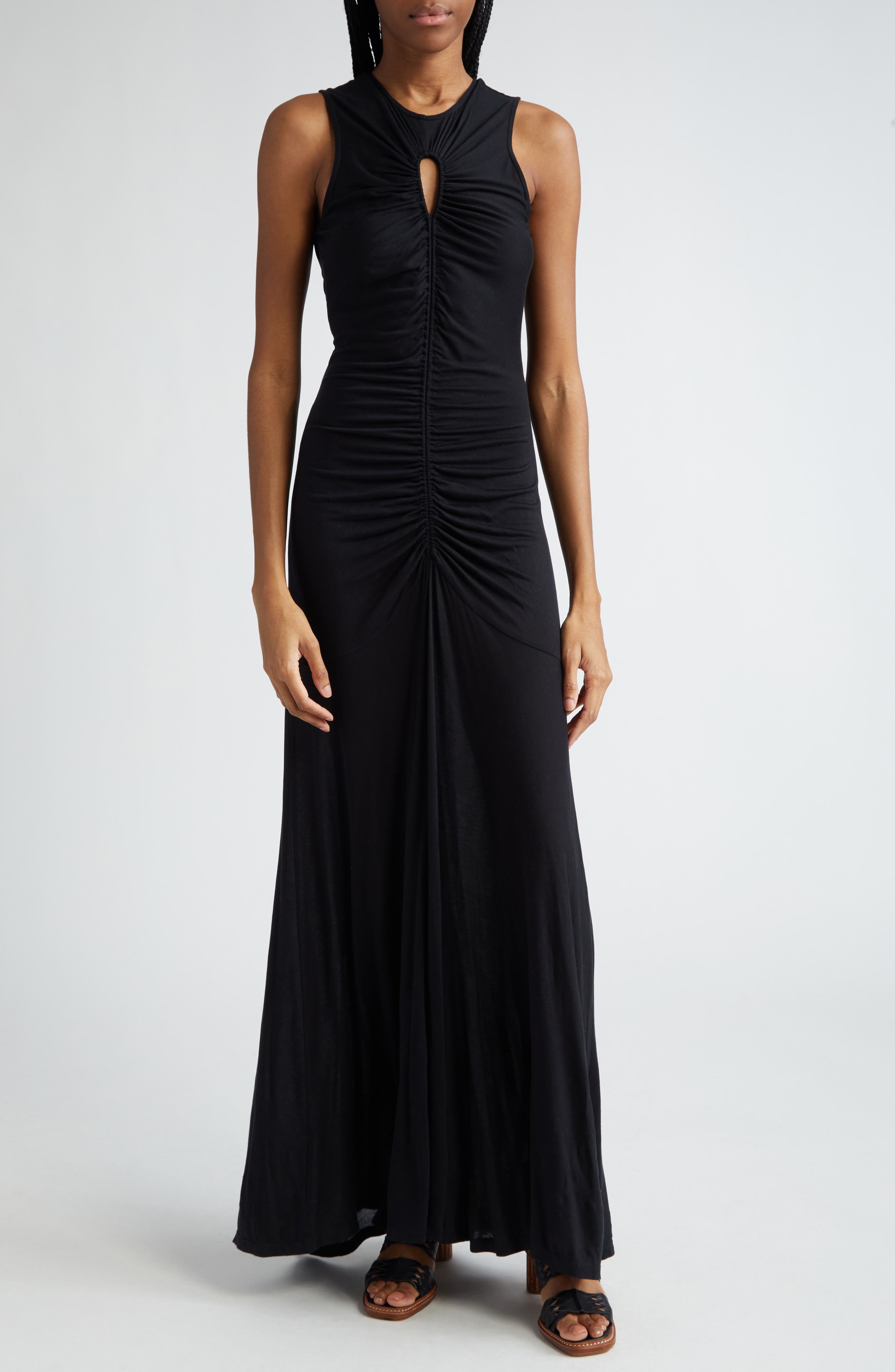 Nordstrom Ulla Johnson Isabel Ruched Sleeveless Maxi Dress Noir at Nordstrom,  | Mall of America®