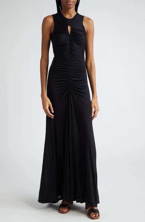 GOOD AMERICAN Ruched Sleeveless Maxi Dress