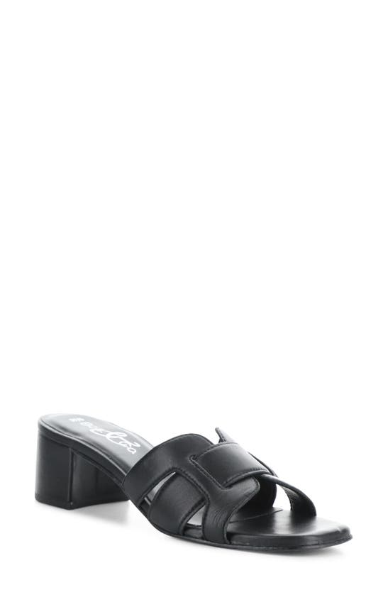 Bos. & Co. Uplift Slide Sandal In Black Leather