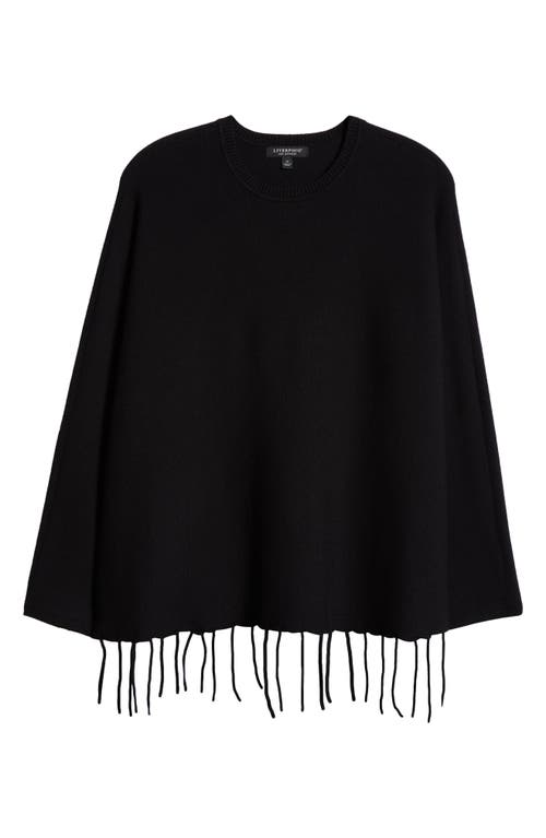 Shop Liverpool Fringe Hem Sweater In Black