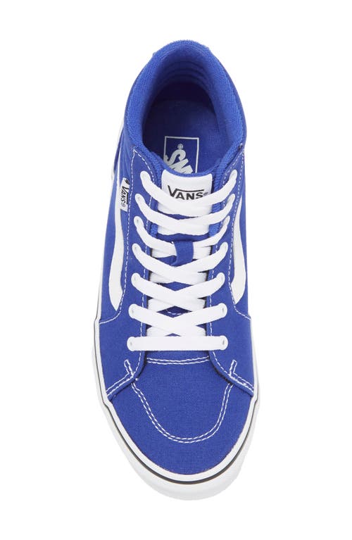 Shop Vans Kids' Filmore High Top Sneaker In Canvas Royal Blue/white