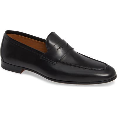 Magnanni Tacio Apron Toe Penny Loafer, Black