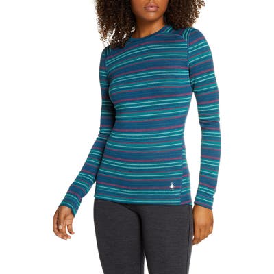 Smartwool Merino 250 Pattern Base Layer Crew Top, Green