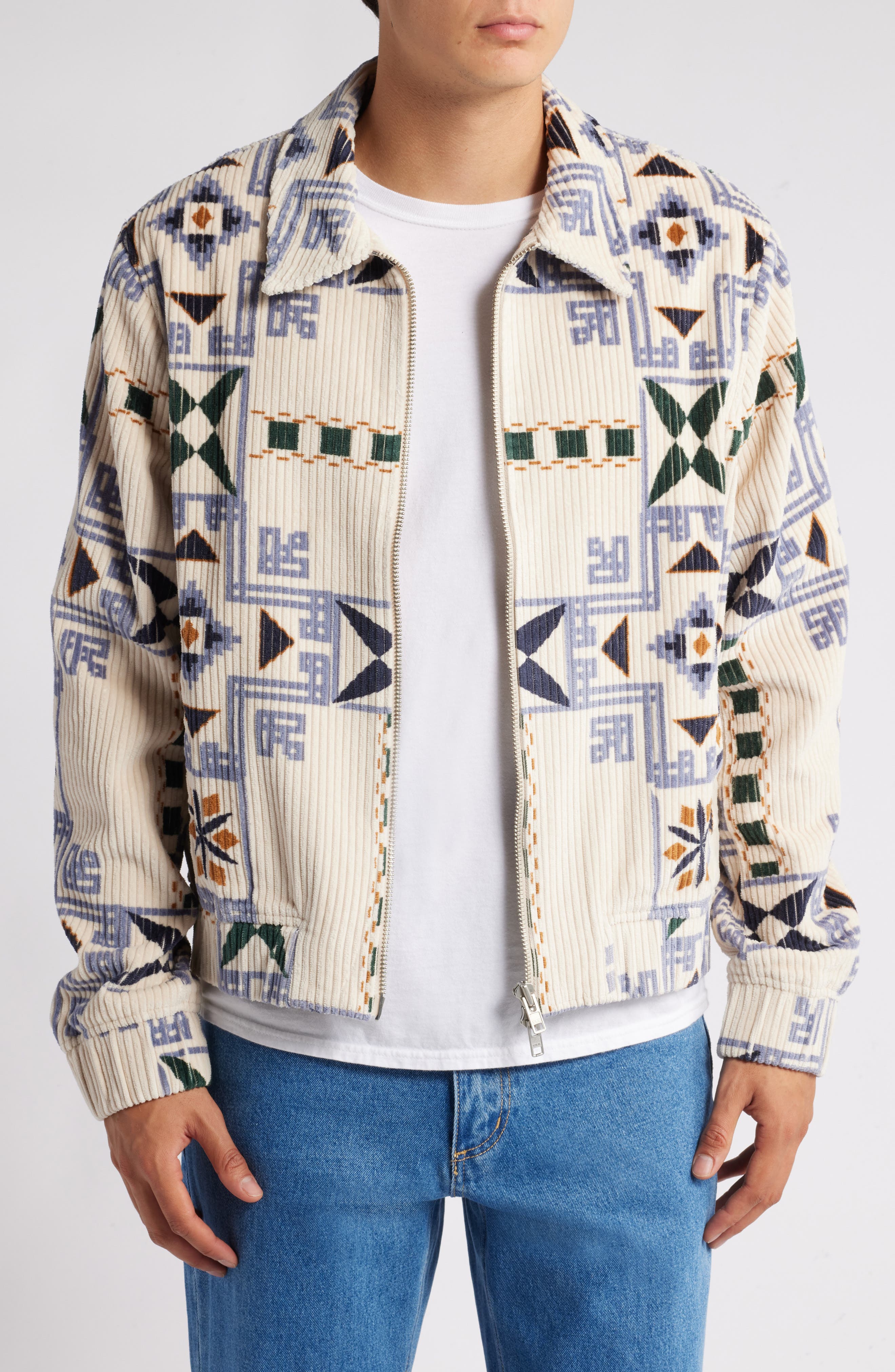 Wax London Cartha Corduroy Jacket in Ecru /Multi 