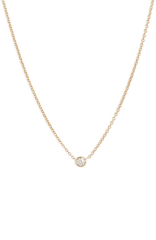 Bony Levy Petite Bezel Diamond Solitaire Necklace In Gold
