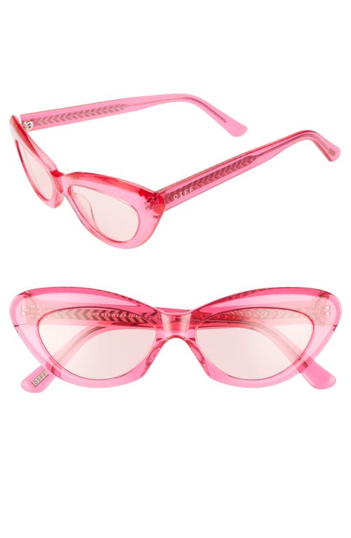 Shop Diff Cleo 48mm Cat Eye Sunglasses In Pink/crystal Pink