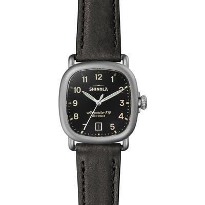 Shinola The Guardian Leather Strap Watch,