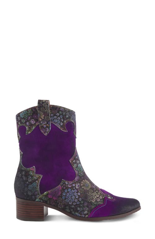 L'artiste By Spring Step Ladyluck Bootie In Purple Multi Suede