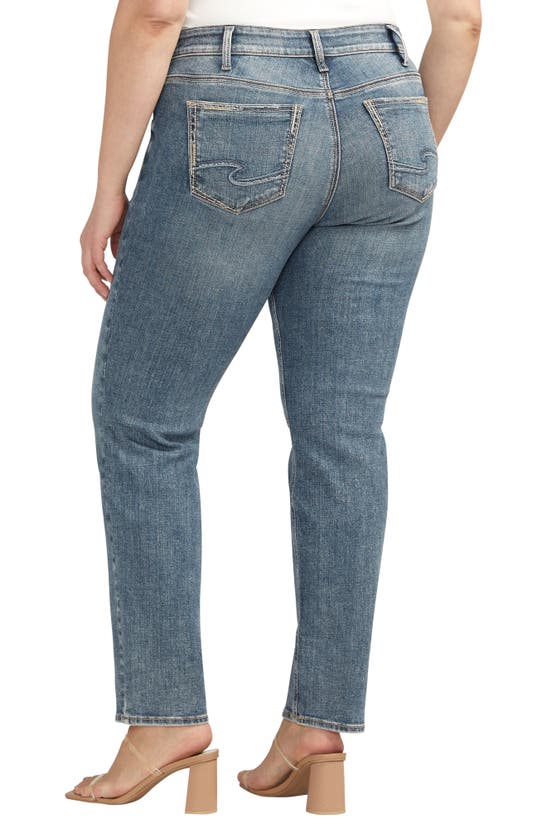 Shop Silver Jeans Co. Suki Mid Rise Slim Straight Leg Jeans In Indigo