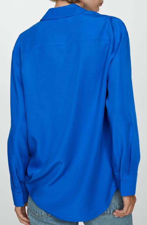 Mango Pocket Button-up Shirt In Blue