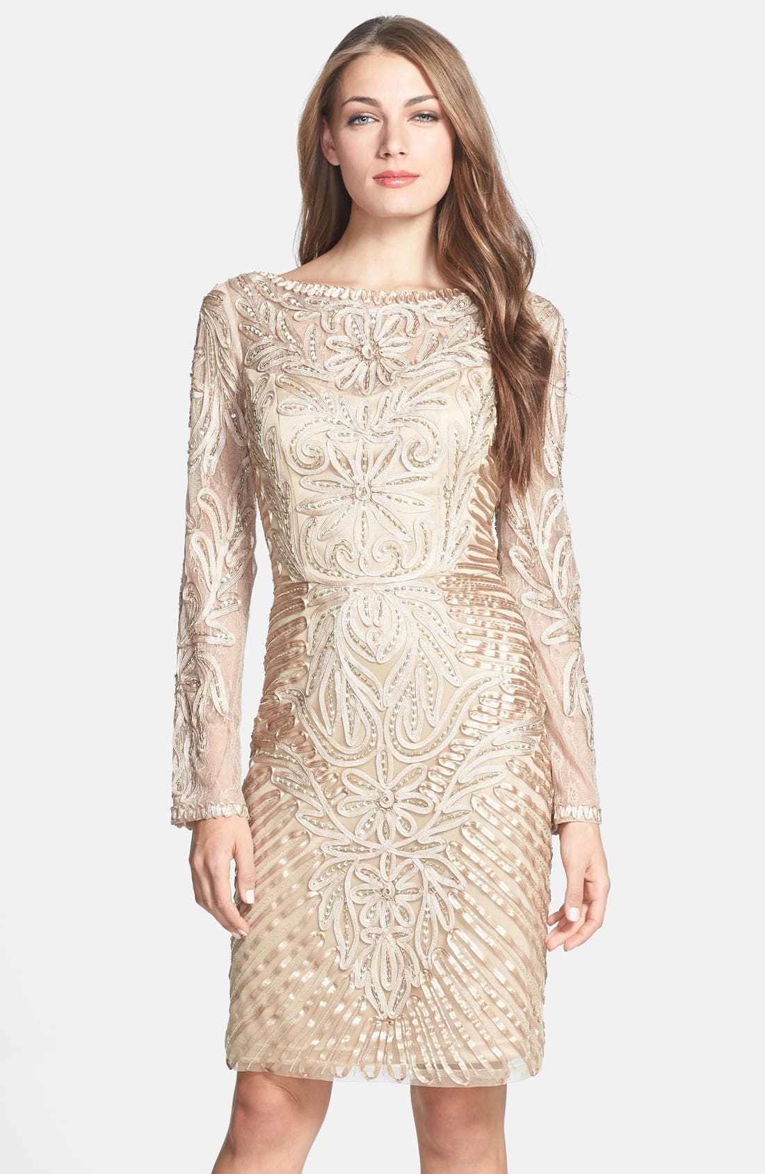 Sue Wong Embellished Long Sleeve Sheath Dress Nordstrom
