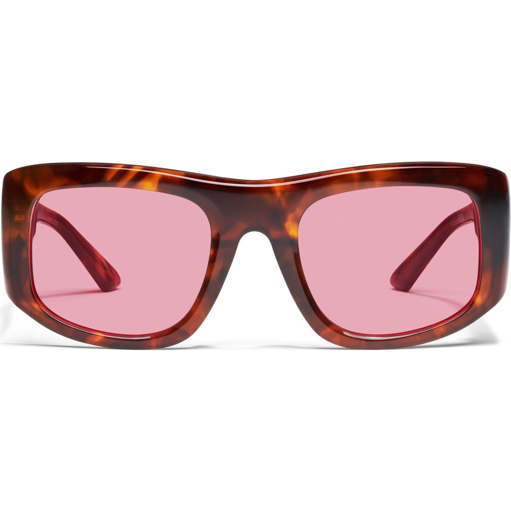 Quay Australia X Guizio Uniform 53mm Square Sunglasses In Brown Tortoise/rose