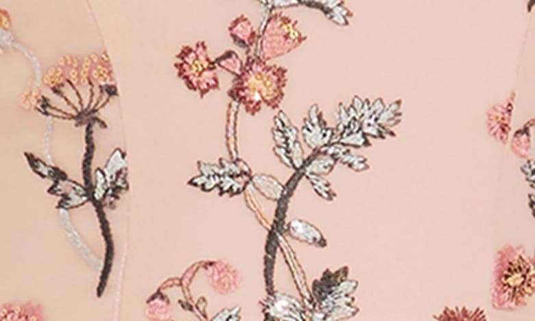 DRESS THE POPULATION DRESS THE POPULATION LORETTA FLORAL EMBROIDERY MIDI COCKTAIL DRESS