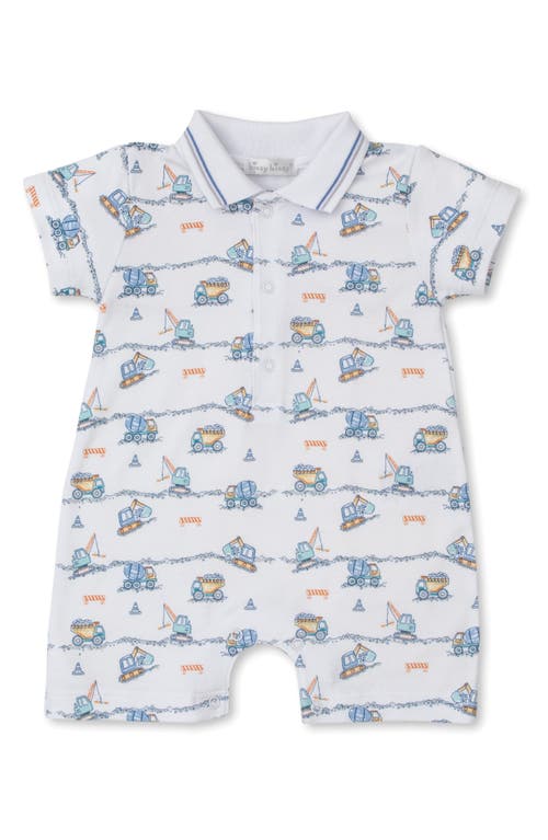 Kissy Construction Print Pima Cotton Romper Multi at Nordstrom,