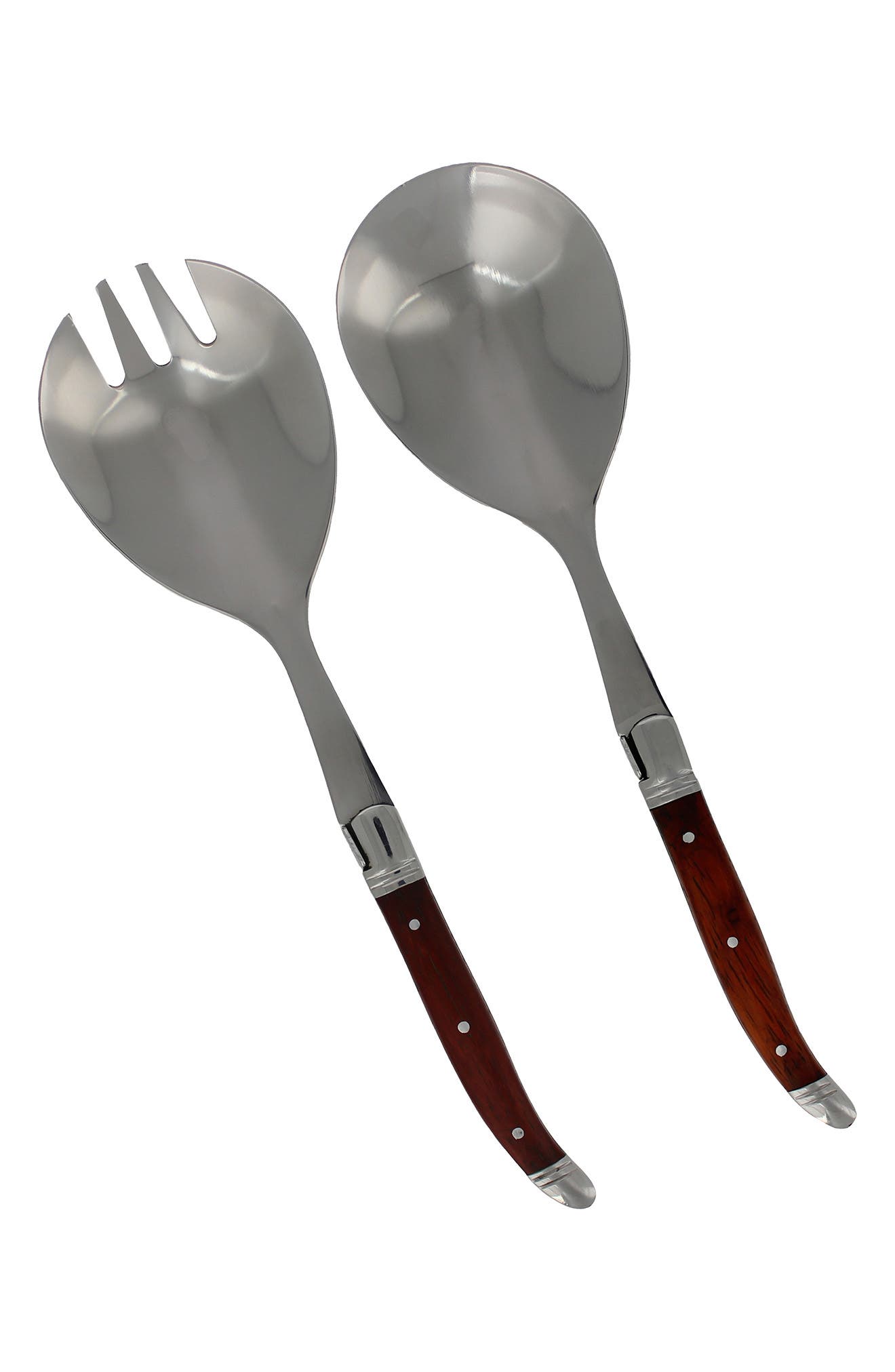 French Home 2-piece Laguiole Connoisseur Rosewood Salad Servers In Wood Grain