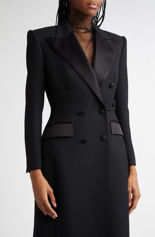 Dolce & Gabbana Dolce&gabbana Hourglass Double Breasted Wool Blend Coat In N0000 Nero