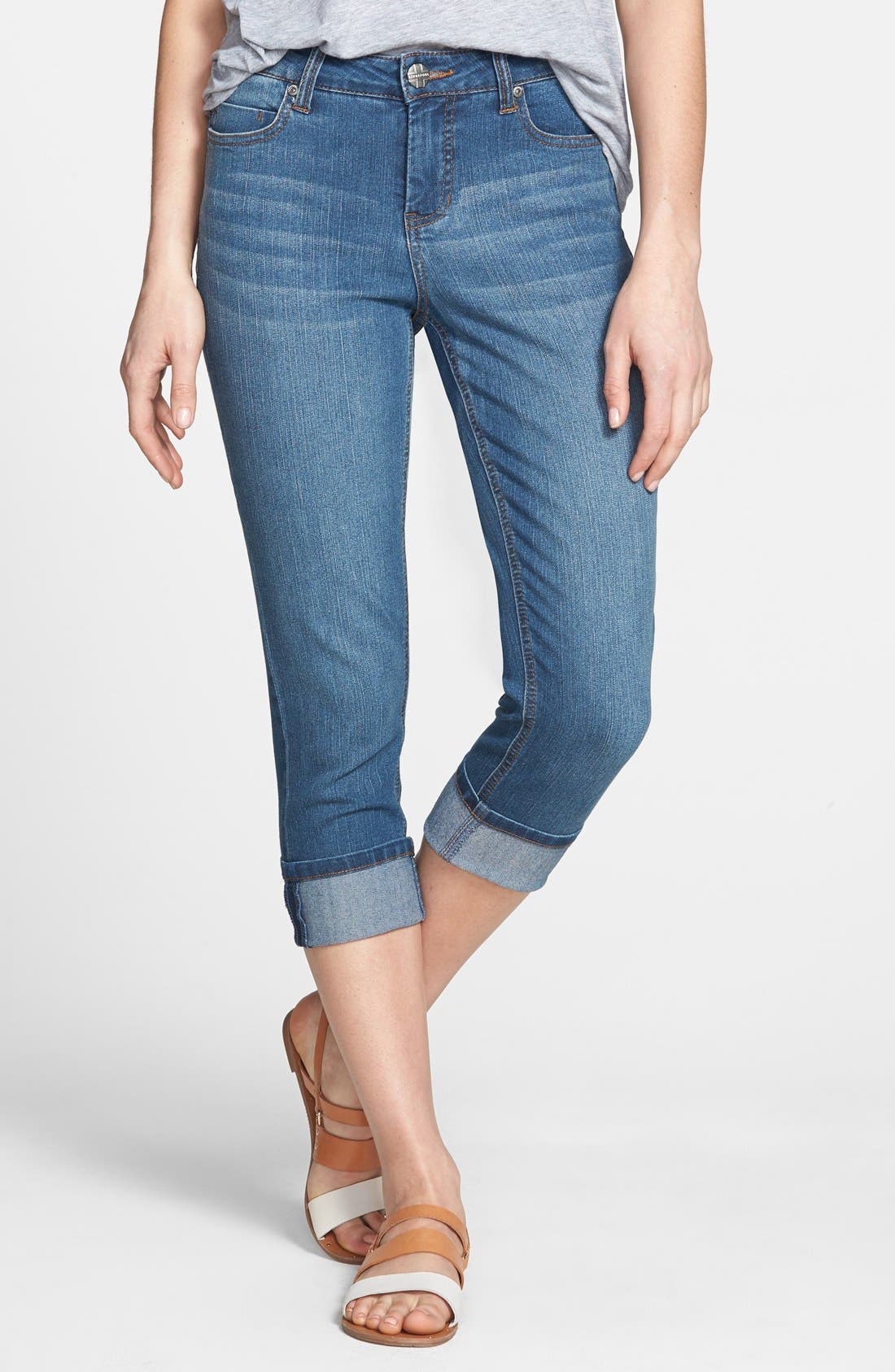 Liverpool Jeans Company 'Michelle' Cuffed Stretch Capri Jeans Nordstrom