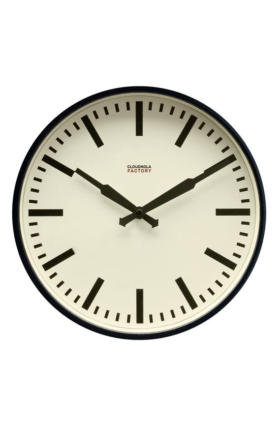 Cloudnola Factory Wall Station Clock In Black