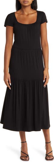 Loveappella Tie Back Tiered Maxi Dress | Nordstrom