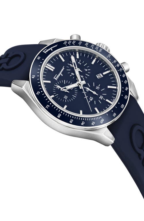 FERRAGAMO FERRAGAMO SILICONE STRAP CHRONOGRAPH WATCH, 43MM