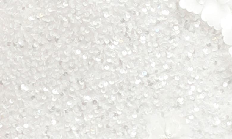 Helsi Liliana Sequin Floral Appliqué Strapless Cocktail Dress In White