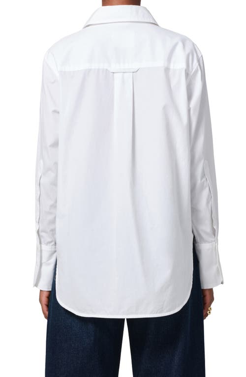 Shop Citizens Of Humanity Ruffle Relaxed Fit Cotton Button-up Shirt In White