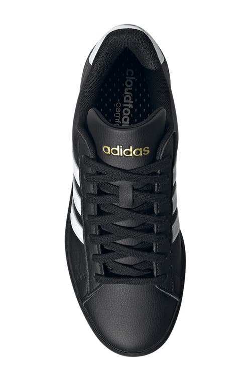 Adidas Originals Adidas Grand Court 2.0 Sneaker In Black/white/gold Met.