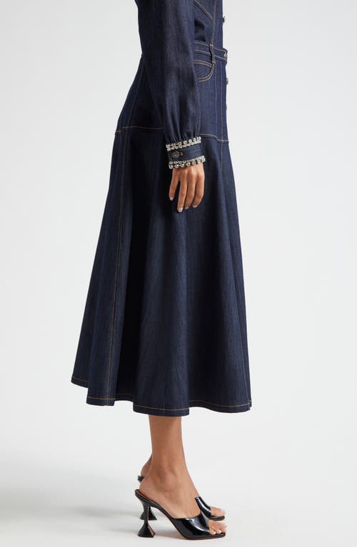Shop Cinq À Sept Veena A-line Denim Skirt In Indigo